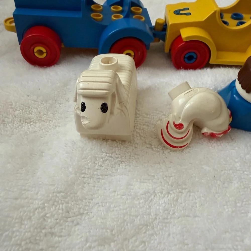 Vintage Duplo Lego Lot Farm Animals People Vehicle Set Rodeo
